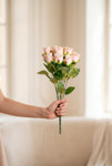 Deluxe Rose Bud Bouquet Bundle 12 Stems ‚ Peach 19.5" Tall
