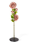 Oversized Mauve Pink Velvet Roses on Stem 52" displayed on black oversized flower holder base for luxury event decor, ShopWildThings.com