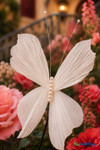 Giant Oversized Velvet Butterfly, White 22" x 20" for events, props | ShopWildThings.com
