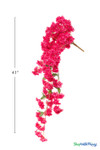 41" Beauty Pink Cascading "Spring Blossom" Spray – Extra-Full Silk Floral Waterfall from ShopWildThings.com displayed on a white background with a 41 inch height guide, showing the full waterfall shape, dense pink silk blooms, and trailing floral sprays.