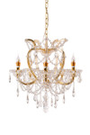 Real Crystal and Gold Elegant Chandelier - 5 Candle Light - Hardwired | ShopWildThings.com