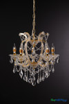 Real Crystal and Gold Elegant Chandelier - 5 Candle Light - Hardwired | ShopWildThings.com