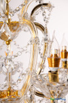 Real Crystal and Gold Elegant Chandelier - 5 Candle Light - Hardwired | ShopWildThings.com