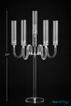 Clear Acrylic Candelabra with Hurricanes, 39" Tall with 6 Cups by ShopWildThings.com