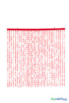 Red Window Door Beaded Curtain Backdrop for Events ShopWildThings.com