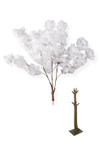 32" White Dogwood Interchangeable Branch shown with compatible artificial tree trunk system for event decor - ShopWildThings.com