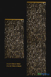 Two sizes of gold acrylic bubble beaded curtain with 27 strands hanging from a sturdy rod, reflective metallic discs in multiple sizes create a shimmering doorway or event backdrop – ShopWildThings.