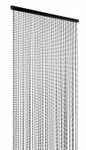 6Ft Black Ball Chain Beaded Curtain, Modern Industrial Room Divider, Door & Window Covering by ShopWildThings.com