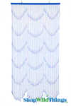 Hang ShopWildThings Blue Iridescent Raindrop Beaded Curtains in Doorways, Windows, On Walls or Use As a Room Divider or Photo Backdrop