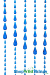 Close up of Blue Non-Iridescent Raindrop Beaded Curtains, High Quality Beaded Curtains from ShopWildThings.com Close up of Blue Non-Iridescent Raindrop Beaded Curtains, High Quality Beaded Curtains from ShopWildThings.com