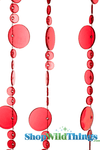 Close Up of Cherry Red Non-Iridescent Bubbles Curtain Strands by ShopWildThings.com
