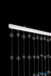 Close-up of white header rod and clear round acrylic ball strands on 3' x 6' beaded curtain – ShopWildThings.com