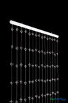 Clear Round Spheres Acrylic Ball Beaded Curtain 3' x 6' with 15 clear acrylic sphere strands hanging from white header rod – ShopWildThings.com