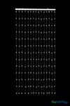 Full Clear Round Spheres Acrylic Ball Beaded Curtain with 15 strands and white hanging header on black background – ShopWildThings.com
