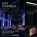 Get Inspired graphic featuring Clear Round Spheres Acrylic Ball Beaded Curtain item 19141 in luxury event installation – ShopWildThings.com