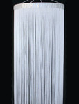White String Fringe Column ShopWildThings Hanging Chandelier of Fabric Thin Ribbons Made in USA Wedding and Event Decor