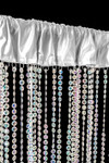 Fabric and Satin Top Curtains with Crystal Beaded Acrylic Strands Are Perfect Backdrops for Weddings, Photo Shoots & Store Displays | ShopWildThings.com Fabric and Satin Top Curtains with Crystal Beaded Acrylic Strands Are Perfect Backdrops for Weddings, Photo Shoots & Store Displays | ShopWildThings.com