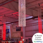 Not sure what to do with those super high ceilings? Sparkling Crystal Columns by ShopWildThings add a punch of glam to any space and go up in minutes. Great for hanging from extra tall ceilings or creating height in rooms with our ground supported options, these dazzling Crystal Columns are a must have for designers!