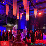 Crystal Beaded Columns with Hanging Chain, Top Frame Can Support Light Kit or LED Downlights, ShopWildThings.com