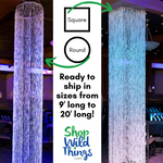 Sparkling Beaded Crystal Columns by ShopWildThings are available as round or square shapes, with ready to ship lengths from 9’ to 20’. Need something more custom? Our in-house fabrication team at ShopWildThings.com can make the columns of your dreams- right out of our Arizona warehouse!