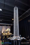 Make a statement with ShopWildThings’ Iridescent Diamond Beaded Crystal Columns as centerpieces.