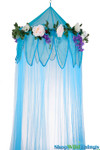 Elegant Blue Net Bed Canopy & Drape, Soft and Sheer Fabric, ShopWildThings.com
