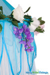 Canopy "Fairytale" Blue With Flower Garland Mosquito Net