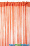 Orange String Curtain Fringe Panel for Doors and Windows, 7' Long Rod Pocket Curtain Backdrop by ShopWildThings.com