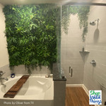 Faux Greenery Walls by ShopWildThings.com are a great way to elevate your home bathroom and make it feel like a spa!
