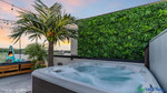 Create a tropical oasis anywhere with Indoor / Outdoor UV Artificial Greenery Wall Panels by ShopWildThings.com - Available in a variety of sizes, styles, and even some with FR certs! Great for residential, commercial, retail and even salon and spa spaces.