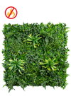 UV resistant artificial living wall backdrop used outdoors for wedding or event décor – fire treated FR Class C assorted foliage hedge mat – 40 inch square high density panel