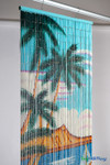 Tropical Beach Hand-Painted Bamboo Curtain – 90 Strands, 36" x 78" - ShopWildThings.com
