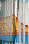 Tropical Beach Hand-Painted Bamboo Curtain – 90 Strands, 36" x 78" - ShopWildThings.com