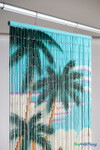 Tropical Beach Hand-Painted Bamboo Curtain – 90 Strands, 36" x 78" - ShopWildThings.com
