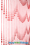 Red Raindrops Beaded Curtain Door Beads Scalloped Pattern ShopWildThings.com Red Raindrops Beaded Curtain Door Beads Scalloped Pattern ShopWildThings.com
