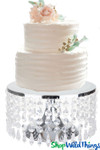 Cake Stand with Real Hanging Crystal Beads ShopWildThings.com Cake Stand with Real Hanging Crystal Beads ShopWildThings.com