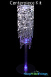 Silver Centerpiece on 39" Riser, Kalina Chandelier Kit by ShopWildThings.com for Upscale Tabletop Decor Silver Centerpiece on 39" Riser, Kalina Chandelier Kit by ShopWildThings.com for Upscale Tabletop Decor
