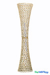 Real Crystal Beaded Vase - Hurricane Crystal and Gold Real Crystal Beaded Vase - Hurricane Crystal and Gold