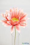 Pink Giant Gerber Daisy Stem with 9.5-inch faux pink statement bloom and 24-inch bendable green stem – ShopWildThings.com