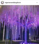 Hanging Floral Installation With 7.5Ft Long Draping Ivory Delphinium Garlands | ShopWildThings.com