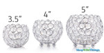Candle Holder - Round Beaded Real Crystal Votive - "Prestige" - 5" Silver by ShopWildThings.com Candle Holder - Round Beaded Real Crystal Votive - "Prestige" - 5" Silver by ShopWildThings.com