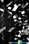 Silver Confetti Curtain, Floating Confetti Curtain with PVC Squares | ShopWildThings.com