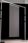Fully assembled steel metal ball chain curtain with double density spacing, fire retardant design by ShopWildThings.com