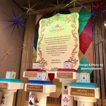 Product launch featuring Golden Blonde Nassau String Curtains by ShopWildThings as background in a store window display