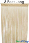 Golden Blonde String Curtain Fringe Panel for Doors and Windows, 8' Long Rod Pocket Curtain Backdrop by ShopWildThings.com