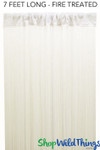 Off-White Fire Treated String Curtain Fringe Panel for Doors and Windows, 7' Long Rod Pocket Curtain Backdrop by ShopWildThings.com