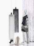 Off-White String Curtains Add Elegance to Retail Store Displays, Custom Colors & Lengths Available from ShopWildThings.com