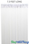 White String Curtain Fringe Panel for Doors and Windows, 7' Long Rod Pocket Curtain Backdrop by ShopWildThings.com