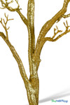 Close-up of gold glitter manzanita tree trunk with textured branches, ShopWildThings.com