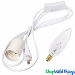 ShopWildThings White 6' Light Socket Cord with Toggle On/Off switch.